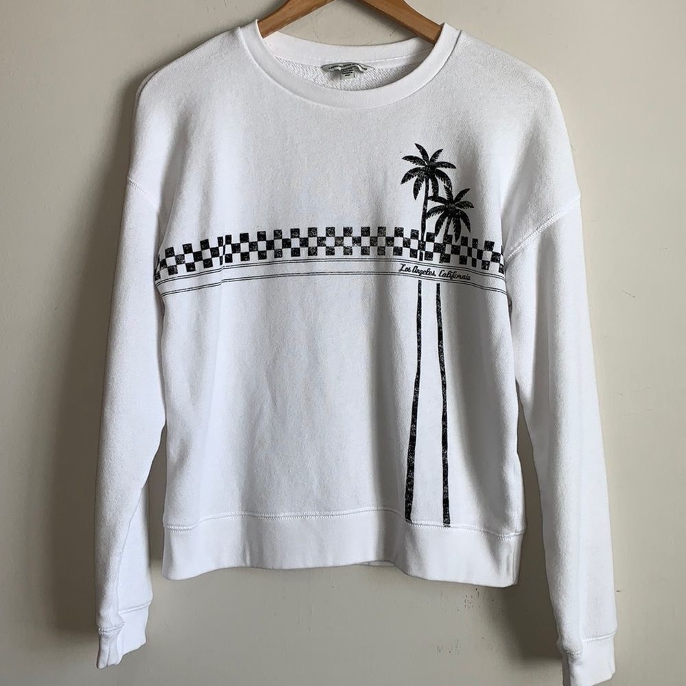 American Eagle Sweatshirt White Crewneck Small Vintage Los Angeles California